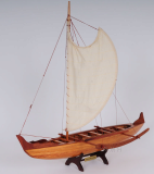 Wooden Model Boat Hawaiian Canoe